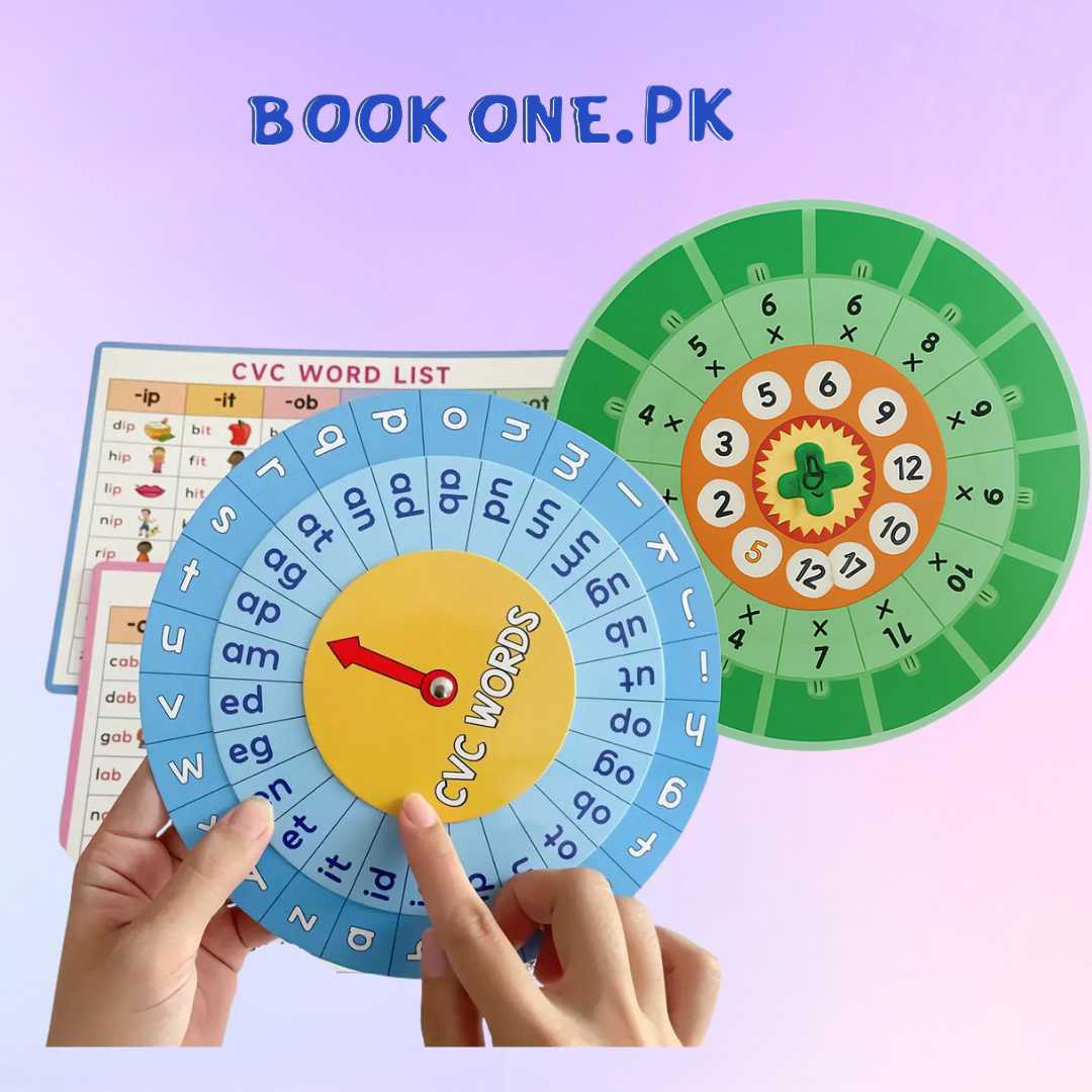 SkillSpinners – CVC & Times Tables Combo (with charts & free Marker)